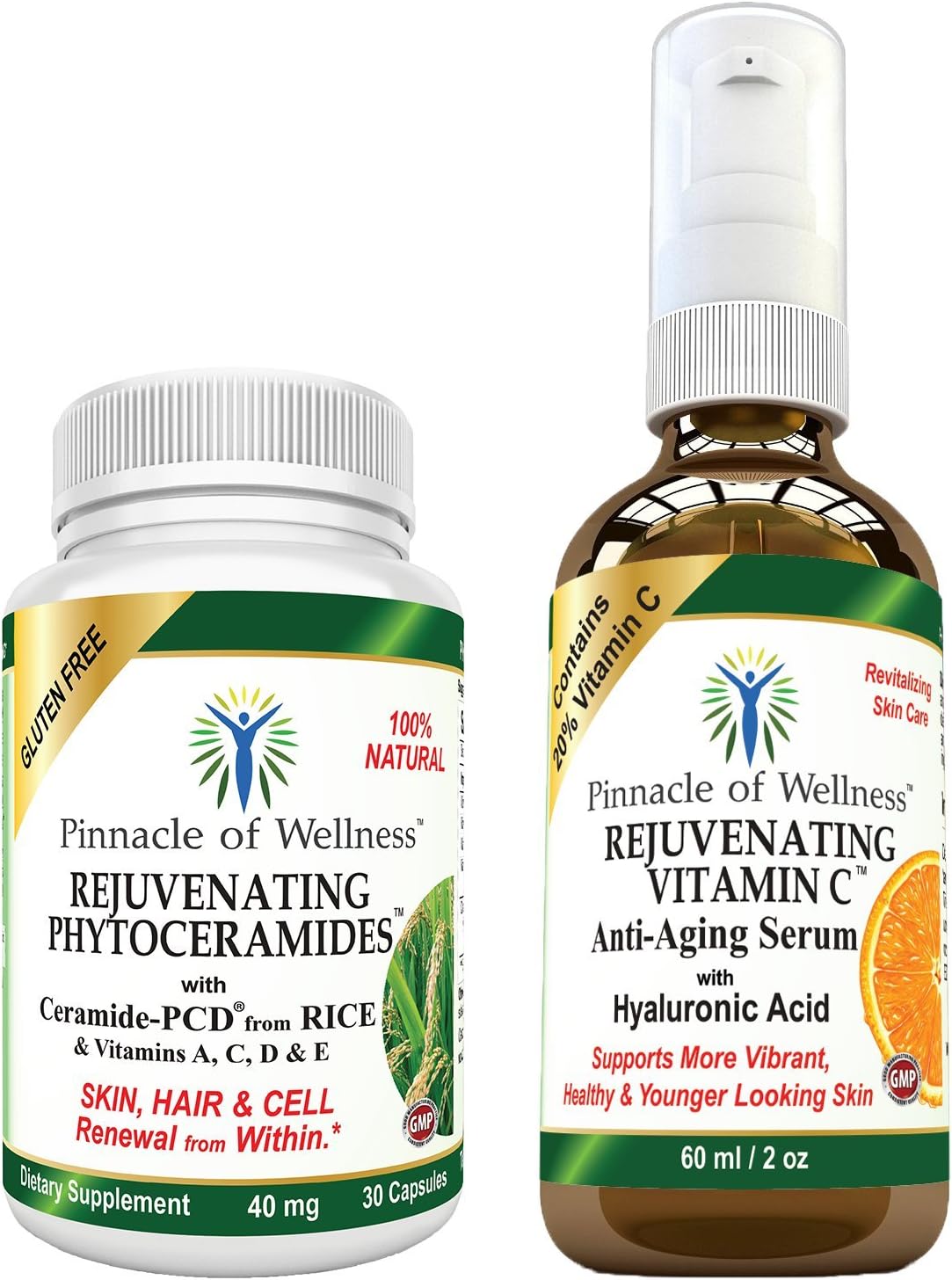 Pinnacle of Wellness Rejuvenating Skin Care Kit - Best Natural Anti Aging Set of Products for Women & Men – CLINICALLY PROVEN