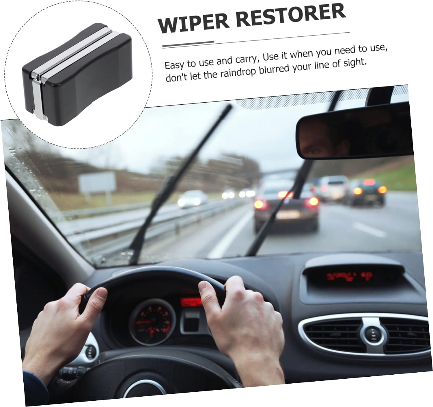 Car Wiper Repairer Windshield Wiper Fix Tool for Common Vehicles Black Special Grinding Tablets