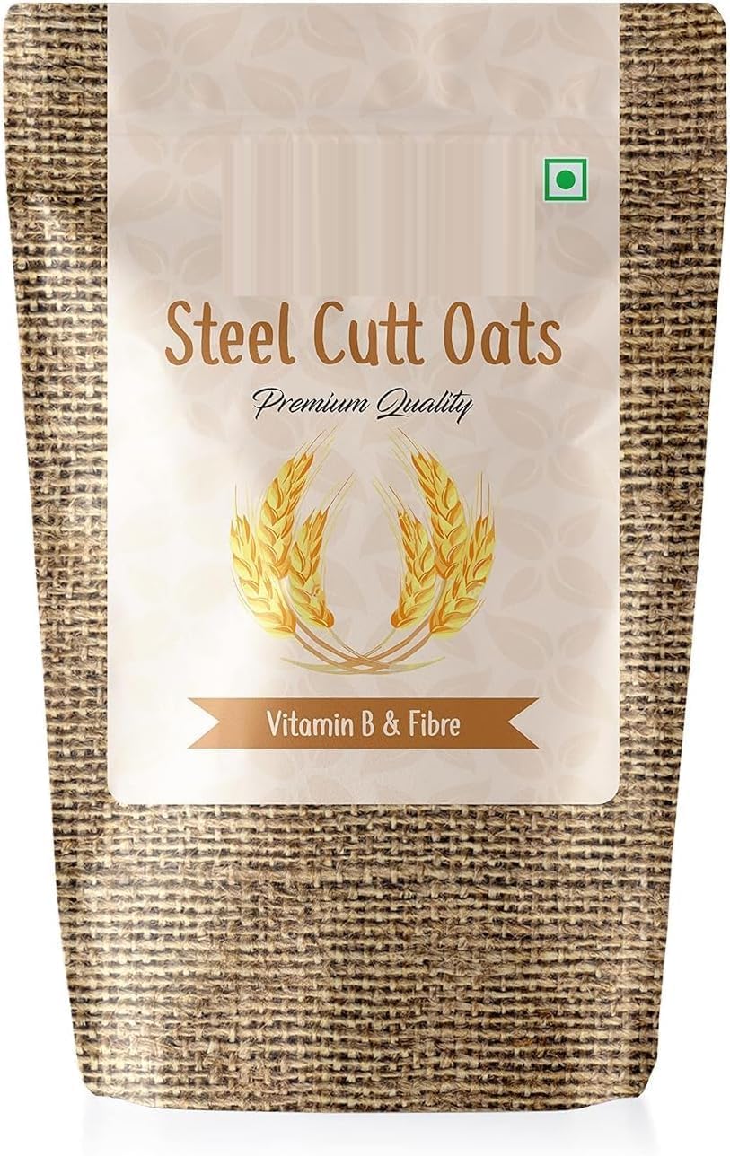 Avena tagliata in acciaio, 1 kg, senza glutine, per la colazione, alimenti dietetici per la perdita di peso, 100% cereali integrali, confezione da 2.
