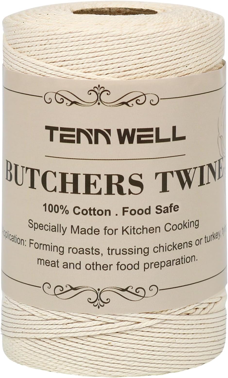 Cooking Twine, 3Ply 656Feet 1mm Food Safe Cotton Kitchen String Butchers Twine for Roasting, Trussing Turkey, Tying Meat, Making Sausage, Baking and More
