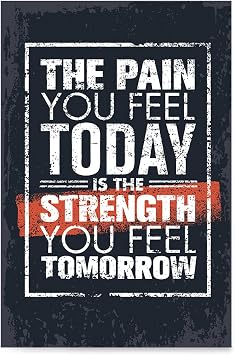 EzPosterPrints - Gym Inspiration Motivation Quotes - Poster prints - Inspirational Motivational Wall Art Print for Home Office Decor - The Pain - 18X24 inches