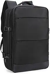 Mochila feminina de viagem grande, impermeável, aprovada como bagagem de mão, para trilha e esportes ao ar livre, C1 - Preto, Large