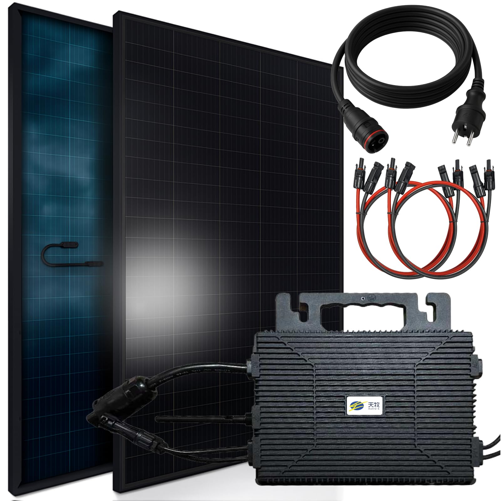 SUNNIVA Balkonkraftwerk 920W BIFAZIAL FULLBLACK komplett Steckdose