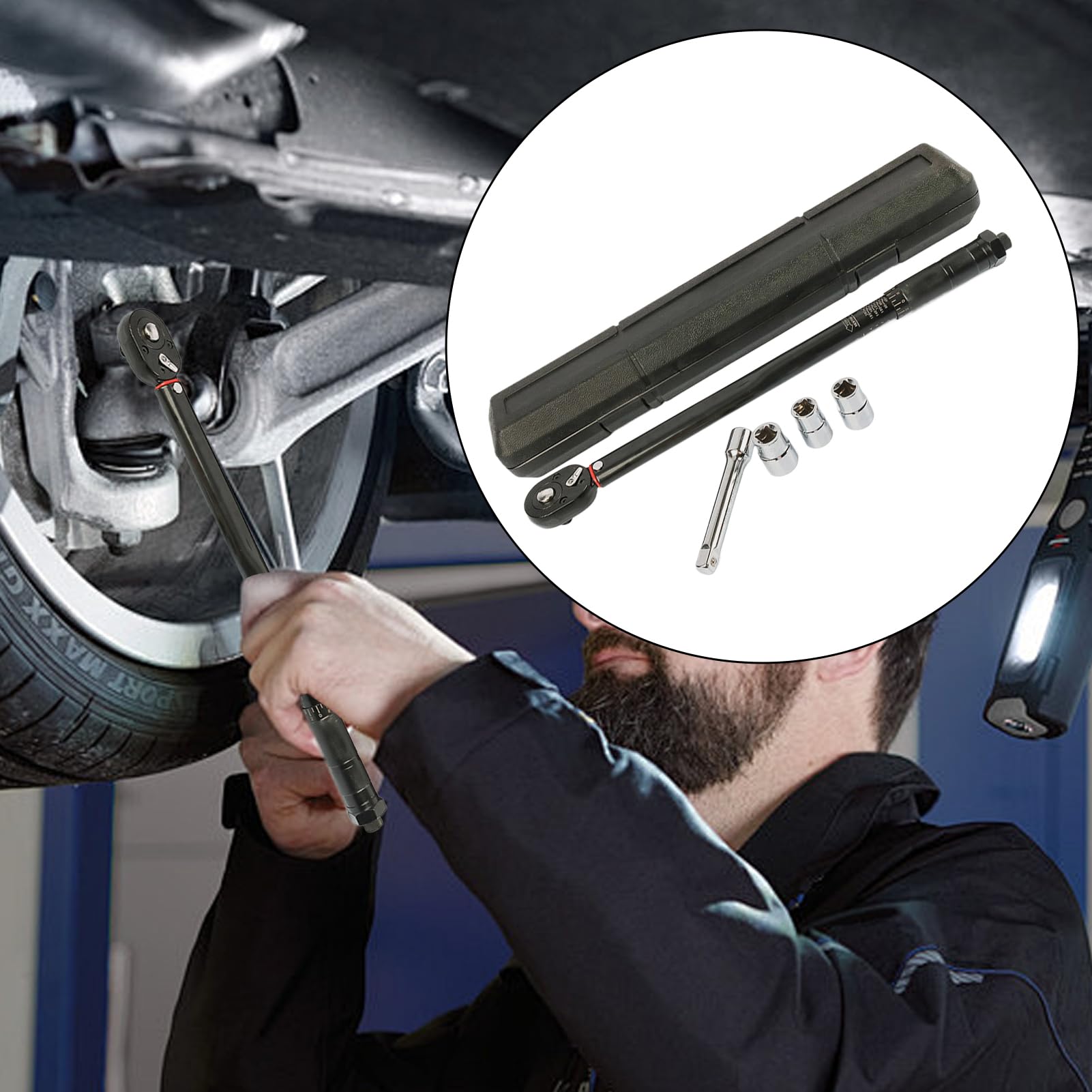 Klucz dynamometryczny 1/2 Ergonomiczne precyzyjne narzędzia mechaniczne | Grzechotkowy klucz dynamometryczny Do napraw motocykli samochodów ciężarówek i pojazdów