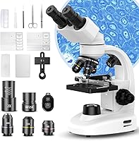PalliPartners Compound Binocular Microscope 40X-2000X Dual LED Light Mechanical Stage WF10X WF25X Eyepieces for Adults Kids Lab School