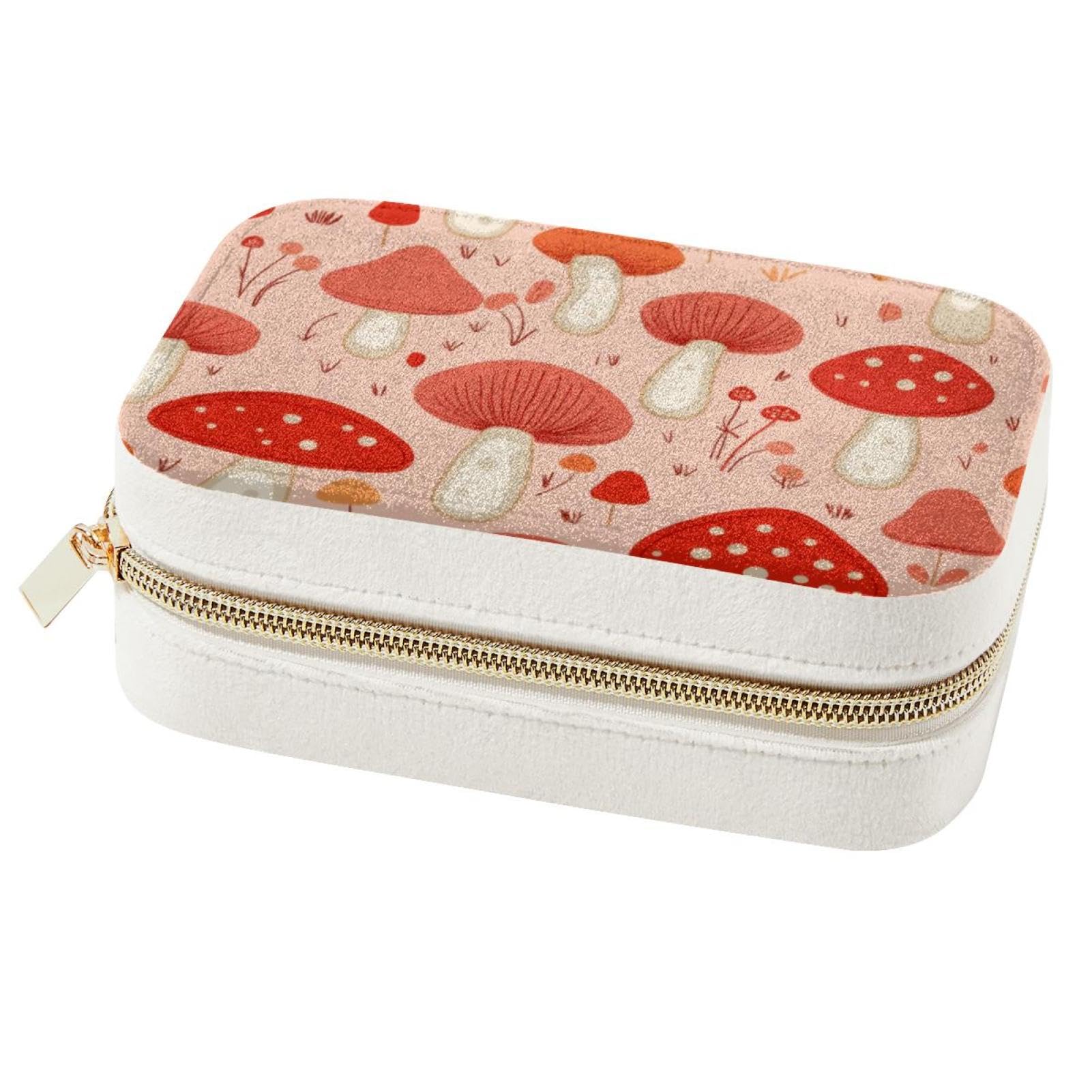 Boîte à bijoux élégante de qualité supérieure avec motif champignon rouge