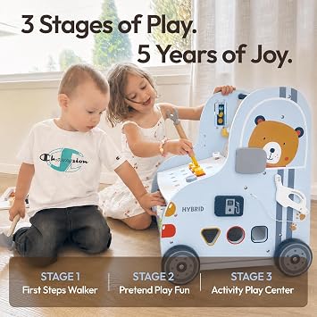 Giant bean 11-in-1 Car Wooden Kids Walker with Activity Center
