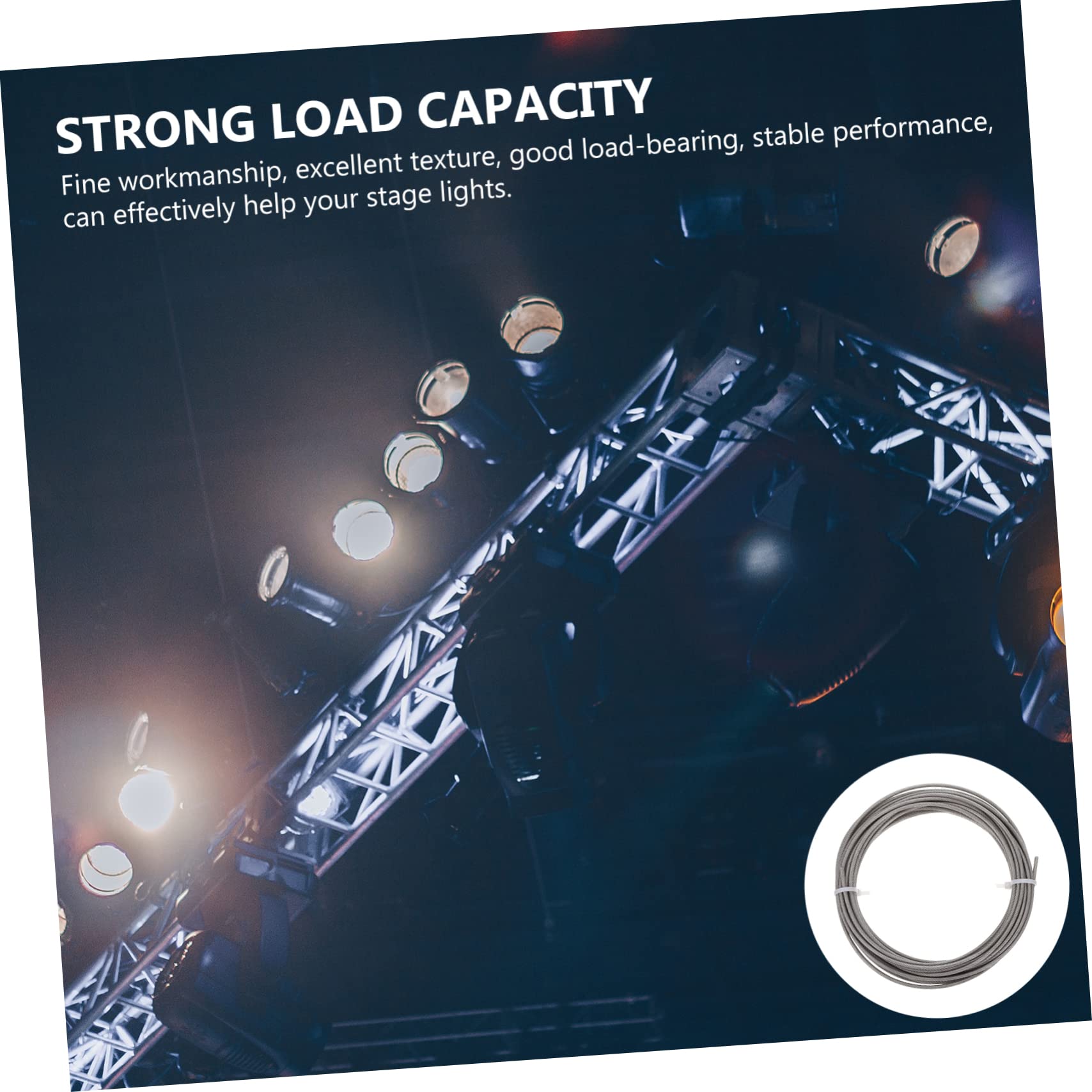 Hohopeti 1 Roll Rubber Coated Wire Rope Practical Stage Lights Stage Light Accessories Lanyard Safety Rope for Cable Stage Lamp Accessory Hanging Rope for Light PVC