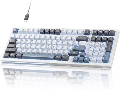 KEMOVE K98SE Mechanical Gaming Keyboard, 98 Keys LED Backlit Programmable, 96% Wired Computer Keyboard with Double Sound Dampening Foam, Pre-lubed Brown Switch