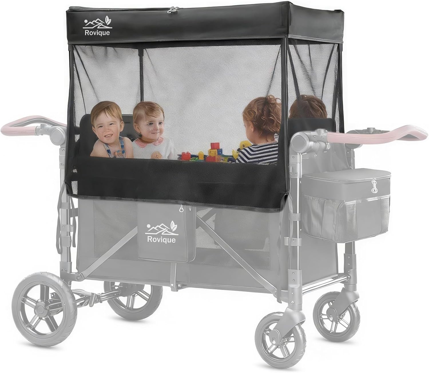 Rovique Mosquito Net for Stroller Wagon, Baby Mosquito Net with Upgraded Hexagonal Mesh, Insect Protection Netting, Compatible with Rovique Stroller Wagon Accessories (R1Y Wagon)