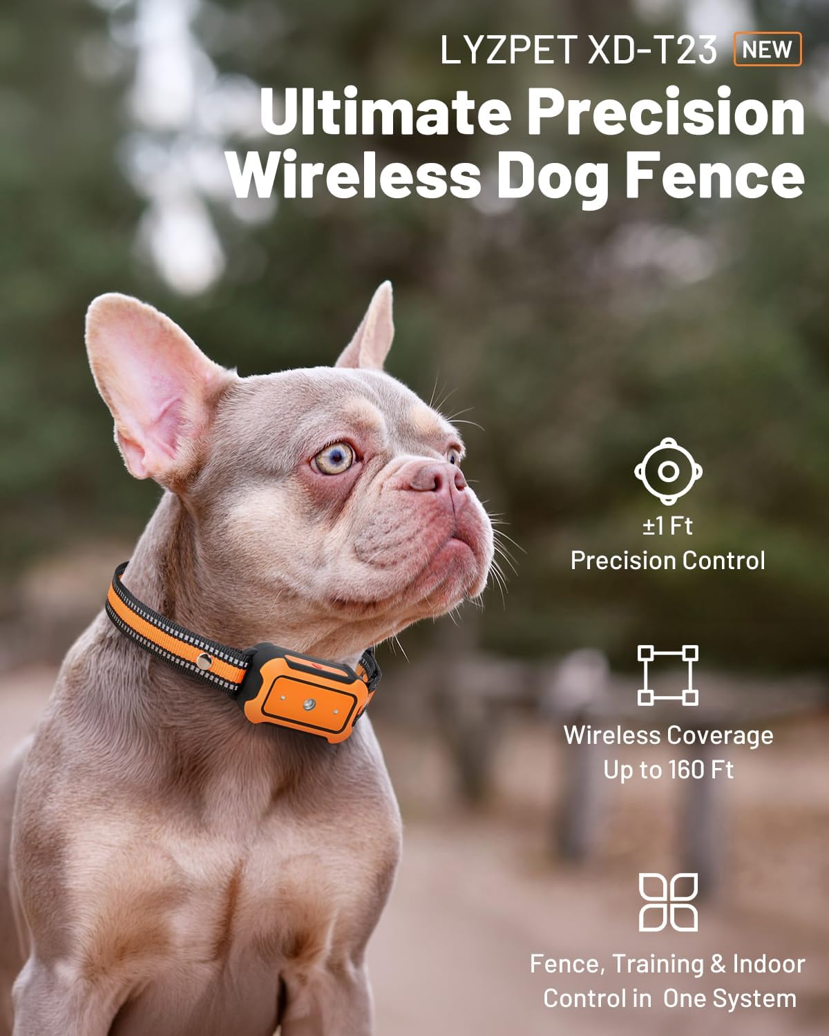 3-in-1 Wireless Dog Fence System: Ultra-Precise ±1Ft, Electric Shock Fence Featuring Indoor Barrier & Remote Training, IPX7 Waterproof Collar, 3 Correction Modes, 15+ lbs Dogs