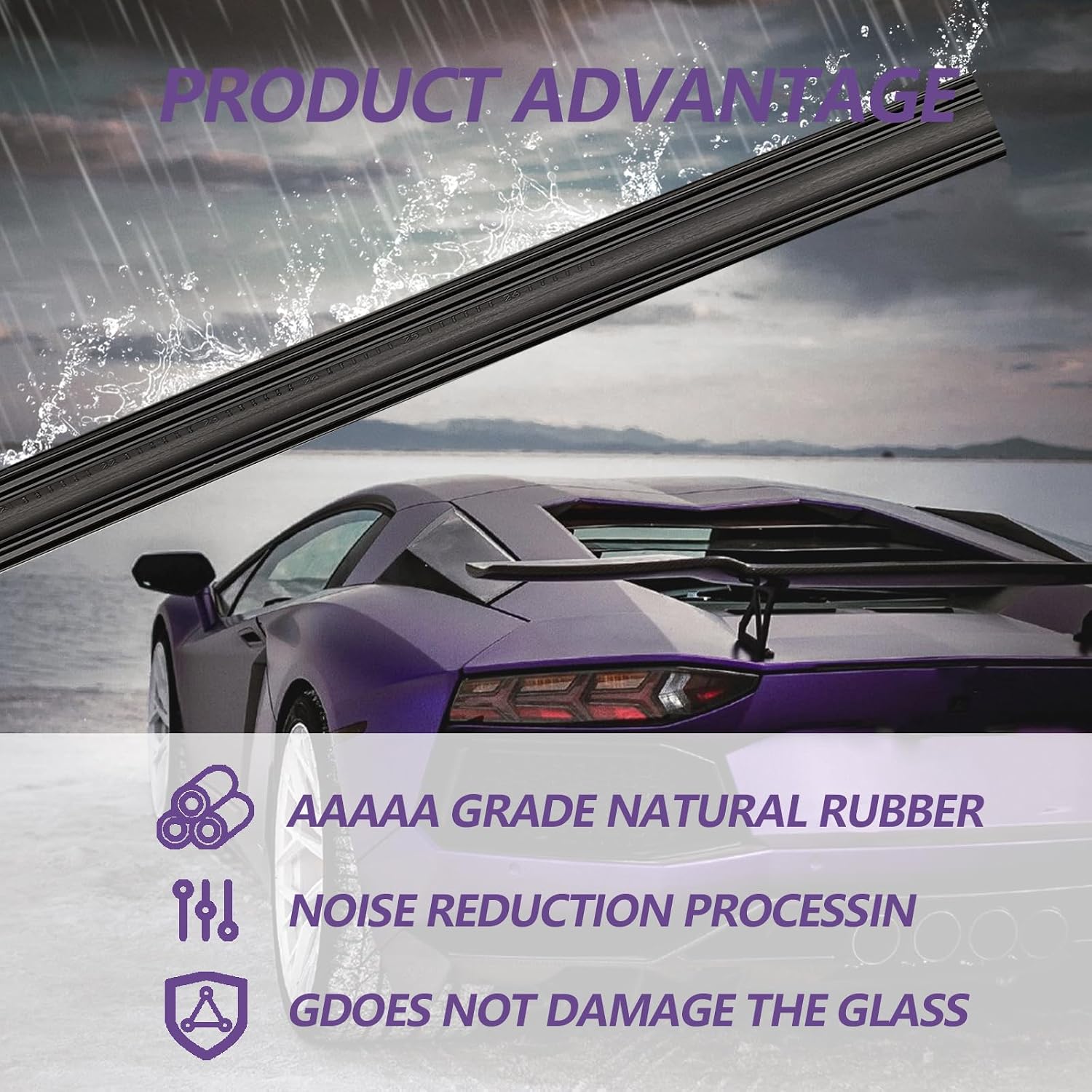 Pleoos Windshield Wiper Blade Refills 4Pcs, Frameless Boneless Rubber Insert Compatible with Most Cars SUV Trucks, DIY Adjustable Replacement 25.59" Universal Wiper Accessory