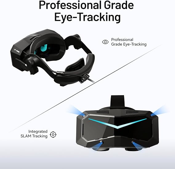 Pimax Crystal Super VR Headset & VR Glasses with Micro-OLED, 53 PPD, 3840x3552 Per Eye, 116 Field of View, Eye Tracking Ultimate Clarity for Flight & Racing Simulations & Gaming