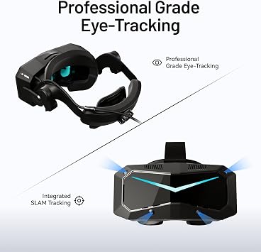 Pimax Crystal Super VR Headset & VR Glasses with Micro-OLED, 53 PPD, 3840x3552 Per Eye, 116 Field of View, Eye Tracking Ultimate Clarity for Flight & Racing Simulations & Gaming