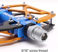 Vista 4 de Mzyrh - Pedales de bicicleta de montaña, ultra fuertes, coloridos, mecanizados CNC, de 9/16 pulgadas, ciclismo sellado con 3 rodamientos