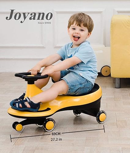 Miniatura 7 de Joyano Coche oscilante, ruedas LED intermitentes, auto de paseo para niños y niñas, sin baterías, engranajes o pedales, giro, giro, movimiento de