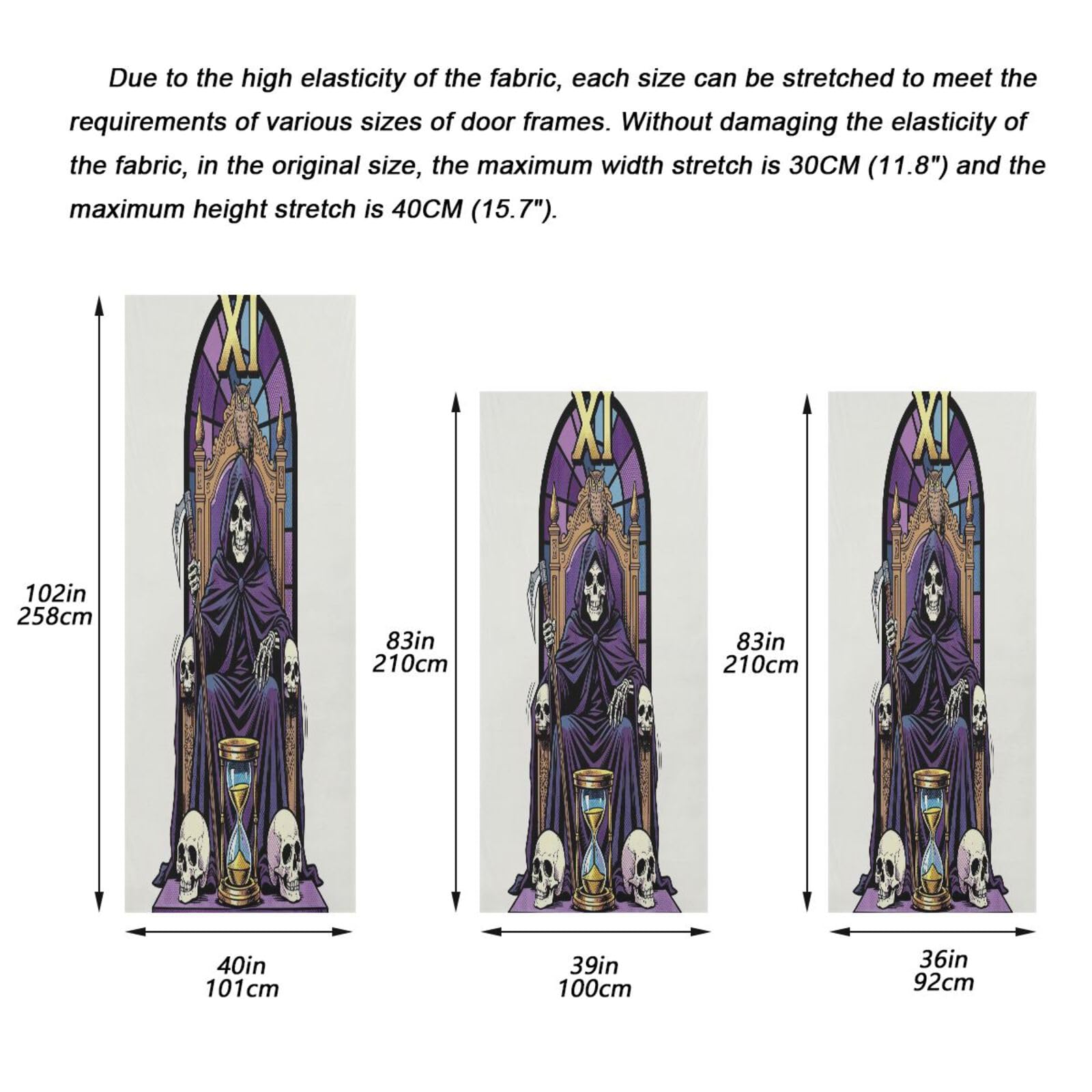 FRODOTGV Halloween Gothic Easy Install Stretch Door Wrap 88,9 x 200,7 cm