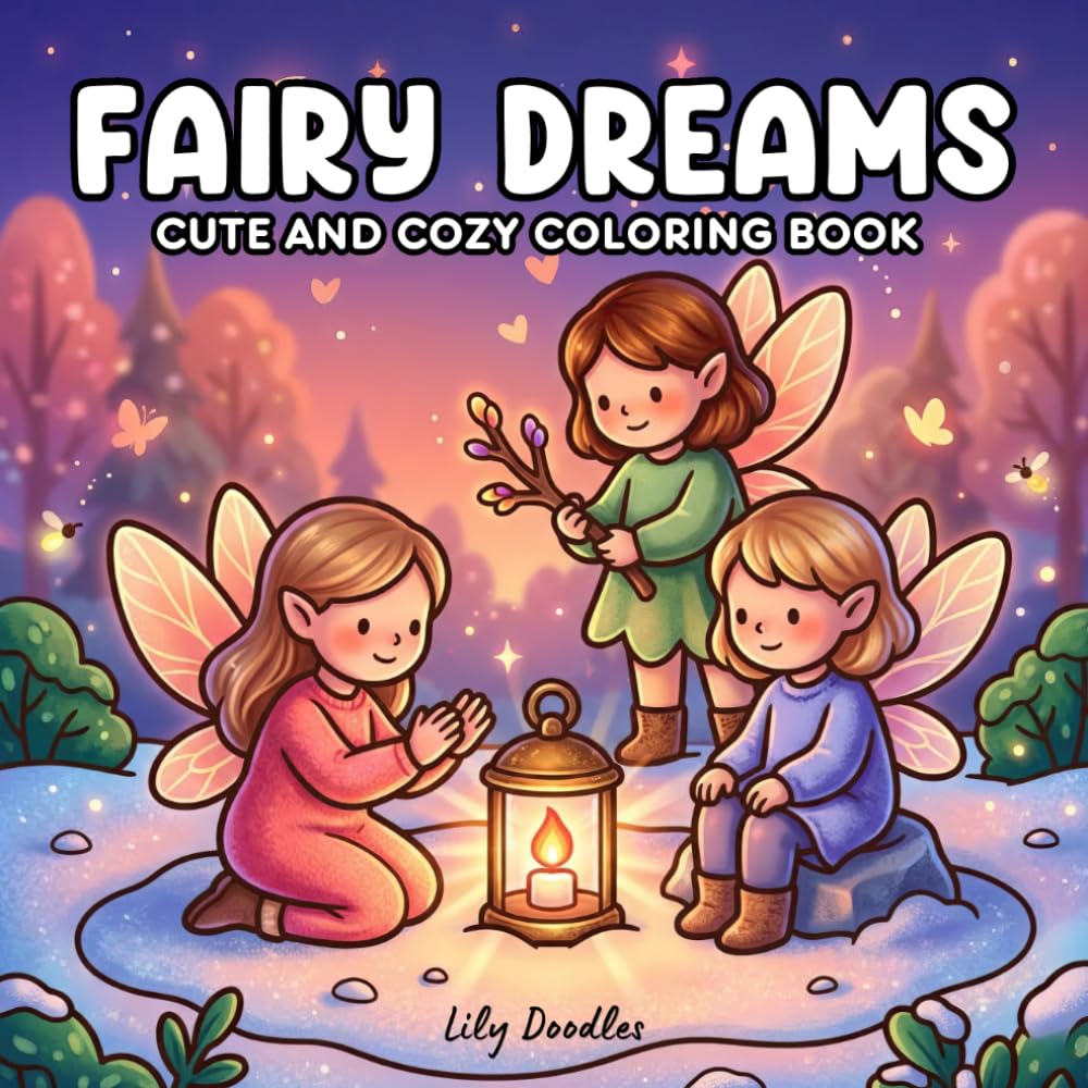 Fairy Dreams: Cute and Cozy Coloring Book with Sweet Magical Scenes for Relaxing Moments (Cozy Fairies)