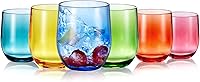 Vista 9 de Juego de 6 vasos de vino de plástico sin tallo de 14 onzas, vasos de acrílico multiusos, irrompibles, resistentes a las roturas, aptos