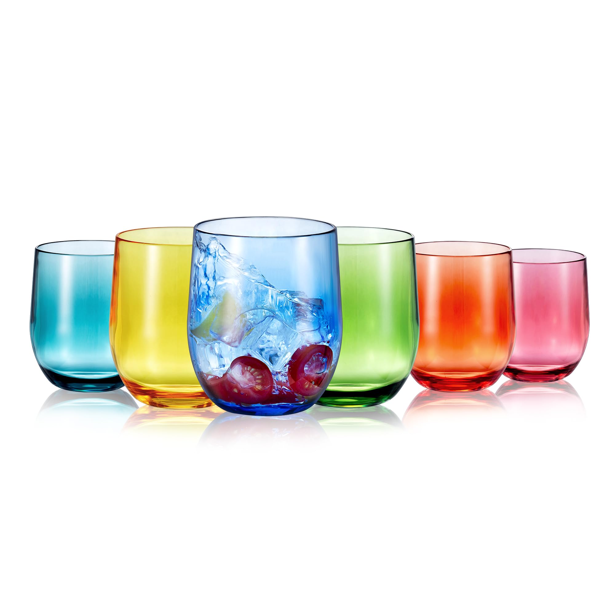 食器 GLASS Amazon.com | ZAINCA 14-ounce Plastic Stemless Wine Glasses, All