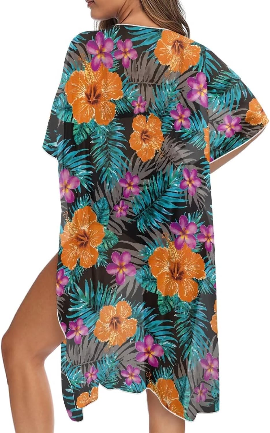 Irisjudy Women Beach Cover Up Cardigans Chiffon Open Front Kimono, Cute Fruits Loose Bathing Suit Cover Ups Wraps