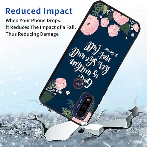Miniatura 4 de Compatible con Motorola Moto G Pure - Funda con citas inspiradoras, rosa y floral, con versículos bíblicos cristianos alentadores para Moto Case