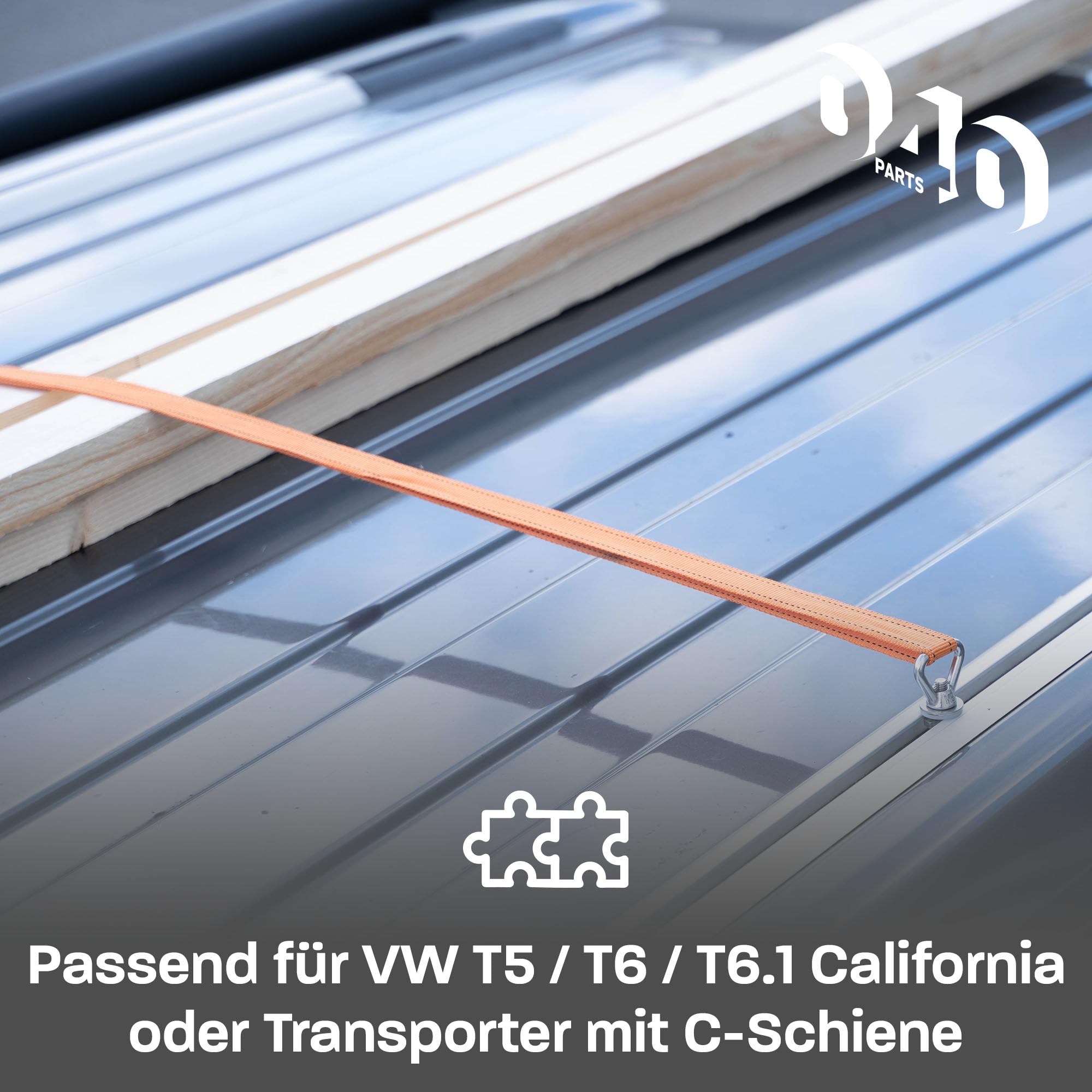 040Parts - Set di 4 occhielli in acciaio INOX per tetto con profilo a C, adatti per VW T5 T6 T6.1 California
