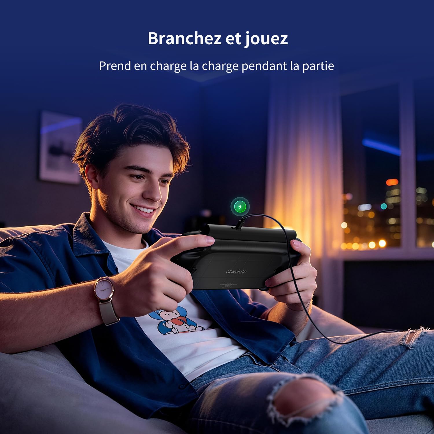 abxylute N6 Manette Switch 2 avec bouton C natif, boutons arrière et remappage des touches ABXY, joystick à effet Hall gyroscopique 9 axes (Noir)