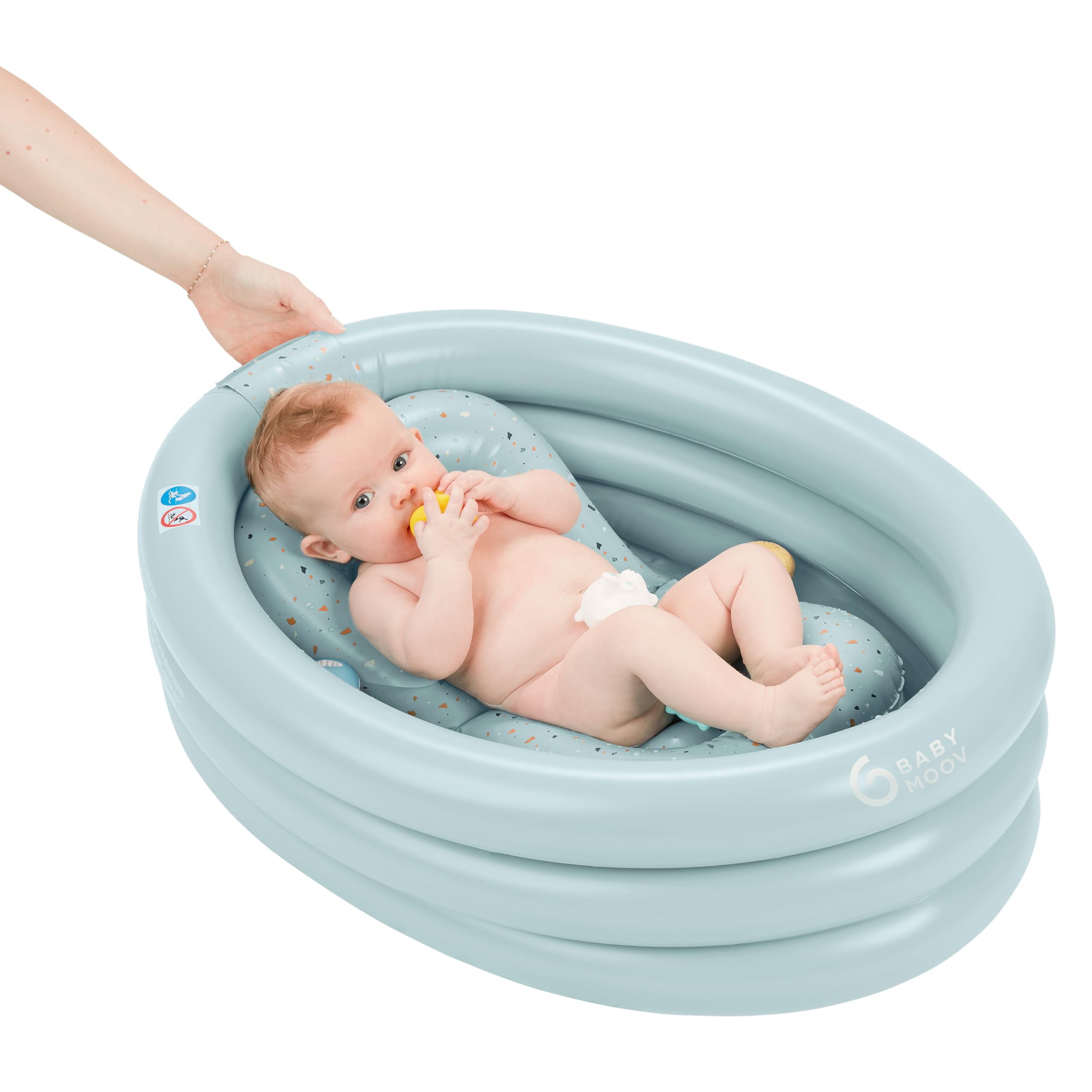 Babymoov Bañera inflable y alberca – segura, portátil y crece con el bebé (a partir de 0 + inserto de recién nacido incluido)