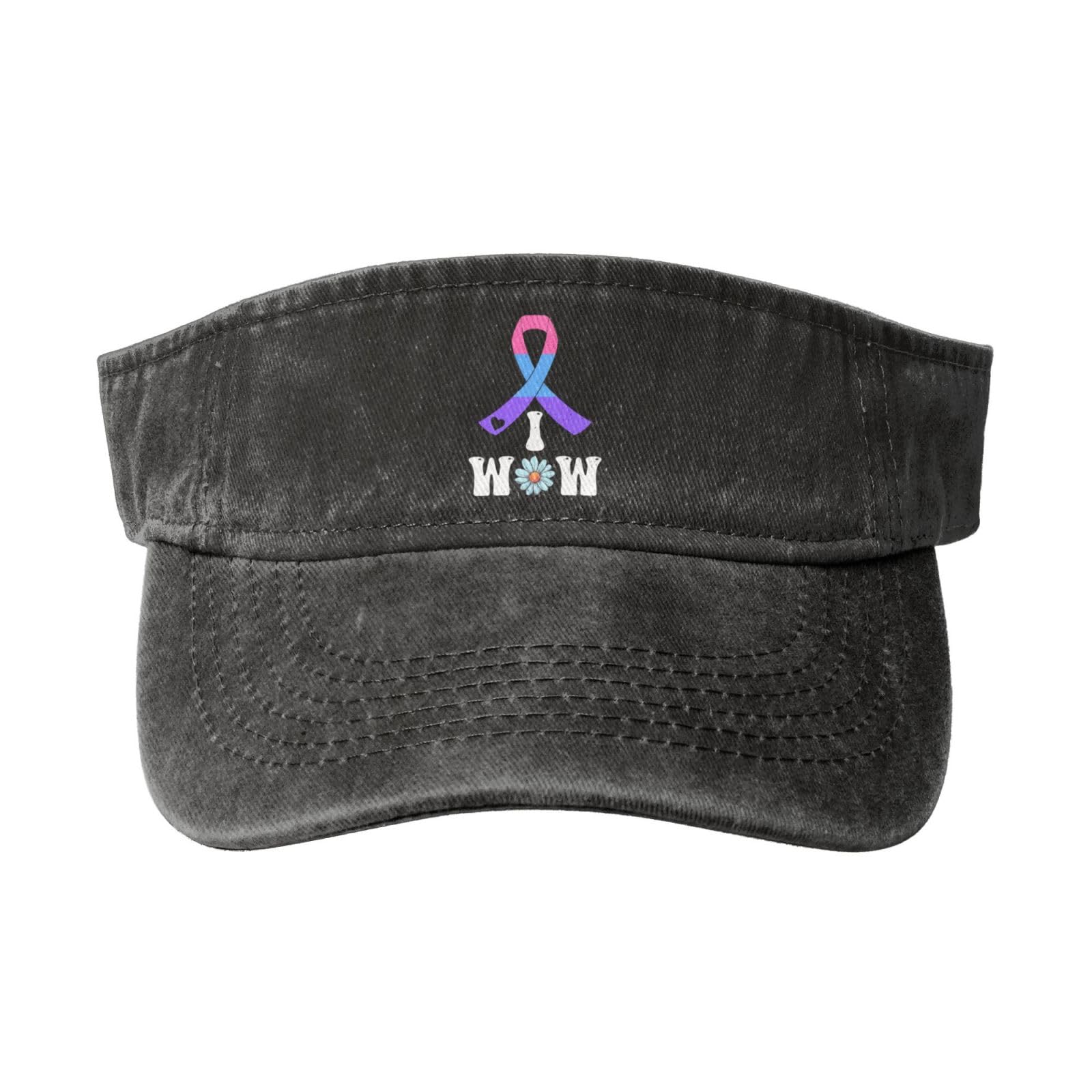 Sun Visor Hats Thyroid Cancer Awareness I Won Cancer Adjustable Ball Caps Empty Top Baseball Running Tennis for Men Women Outdoor Travel Beach Black