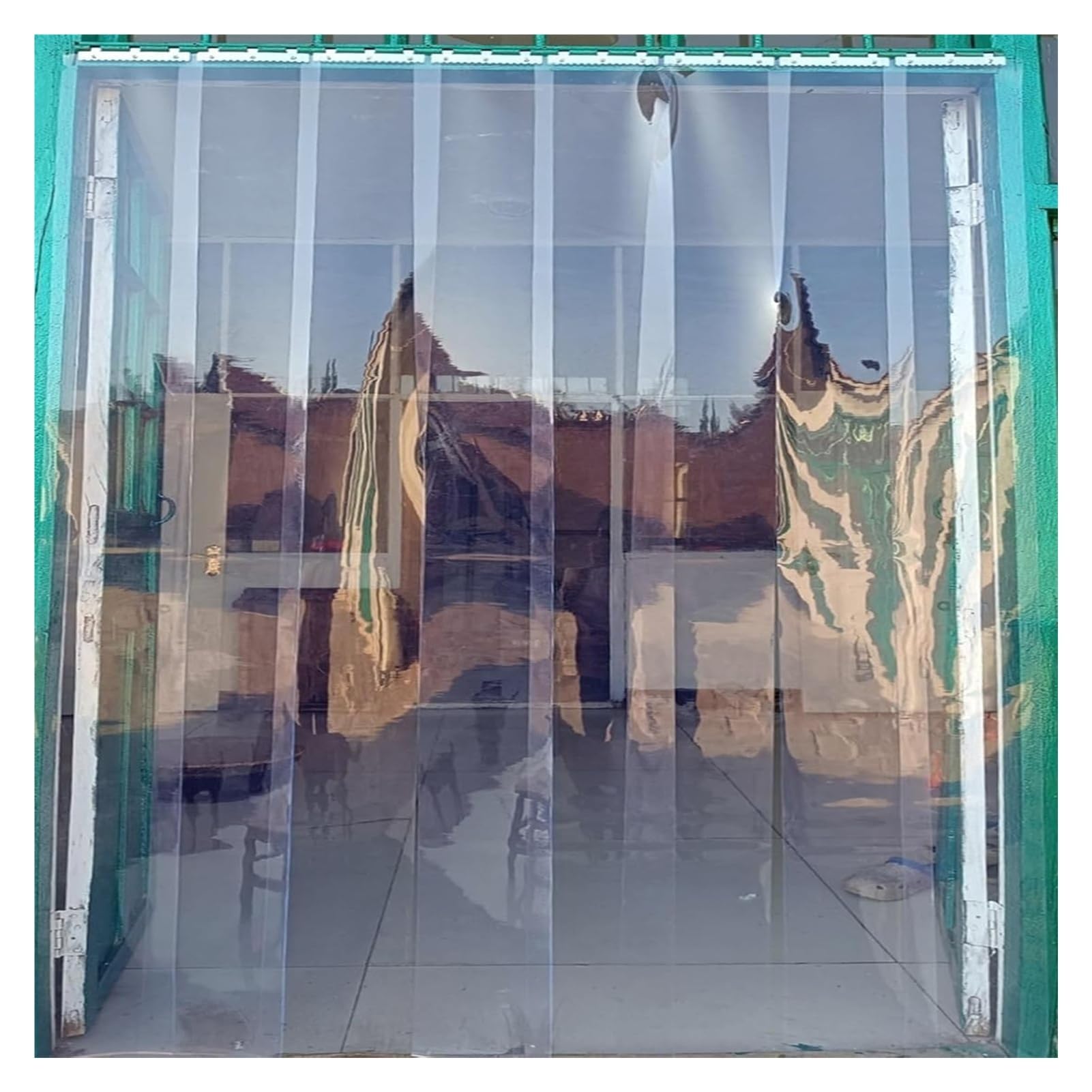 PVC Transparent Rideau Séparation, Lamelle Industriel Rideau Rideau Porte Exterieur Lamelleuse Convient pour La Cuisine Propre Salle À Laquelle(180x200cm/70.86x78.74in)