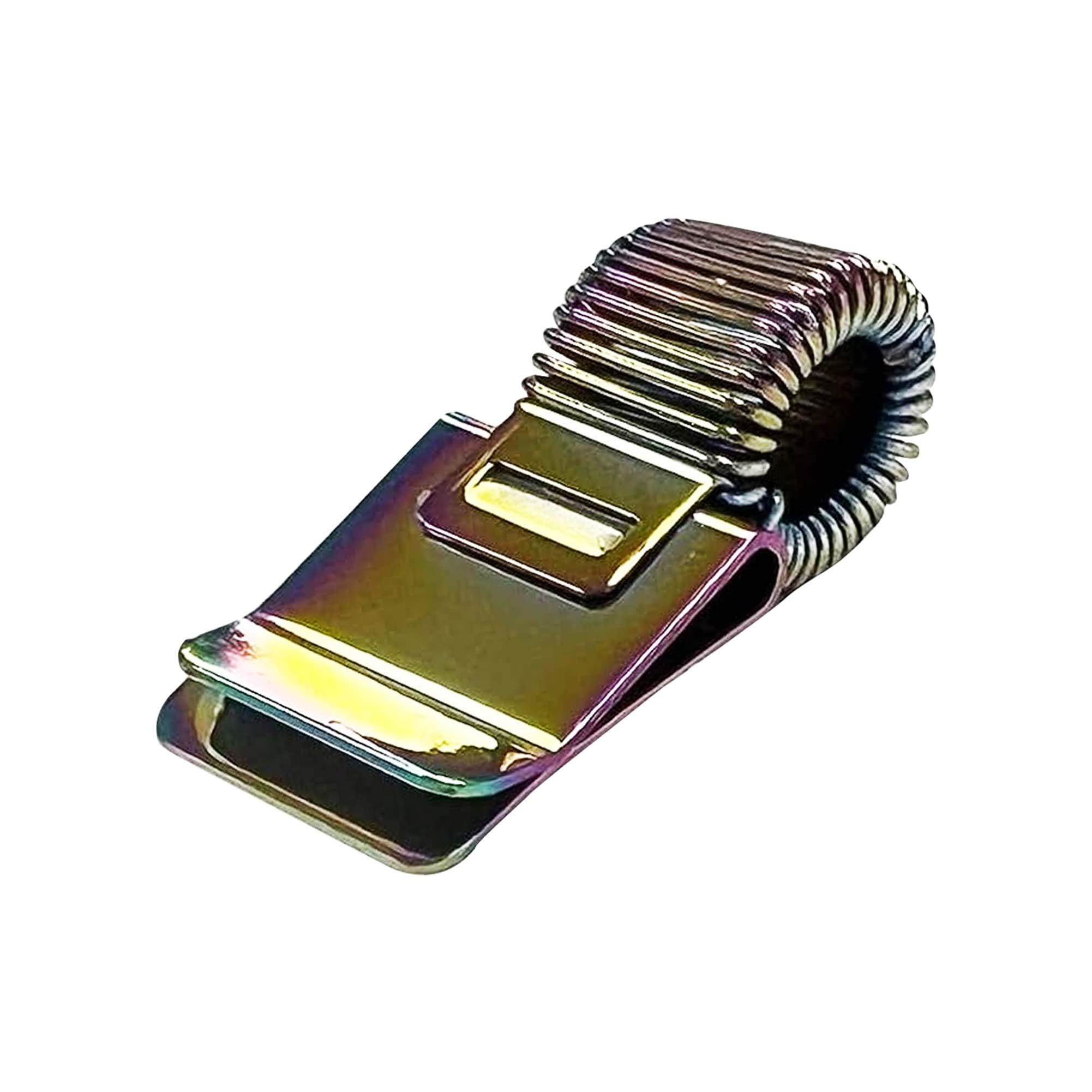 Janrax Iridescent Metal Pen Holder Clip for Notebooks and Clipboards