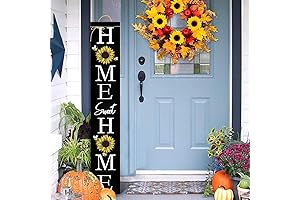 Sunflower Home Sweet Home Summer Vertical Porch Sign
