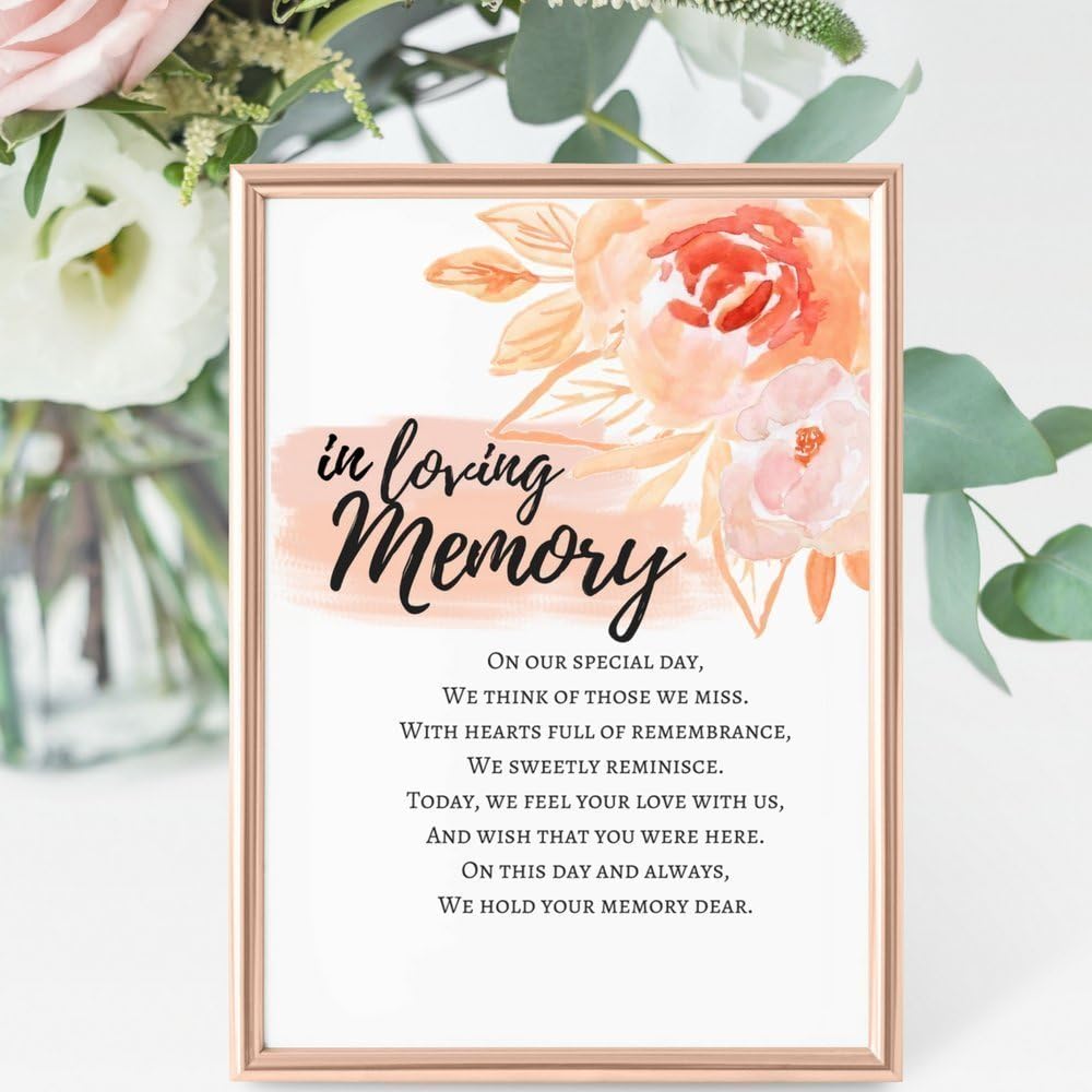 In Memory for Wedding Poem Print - Wedding Memory Table - Unframed Print