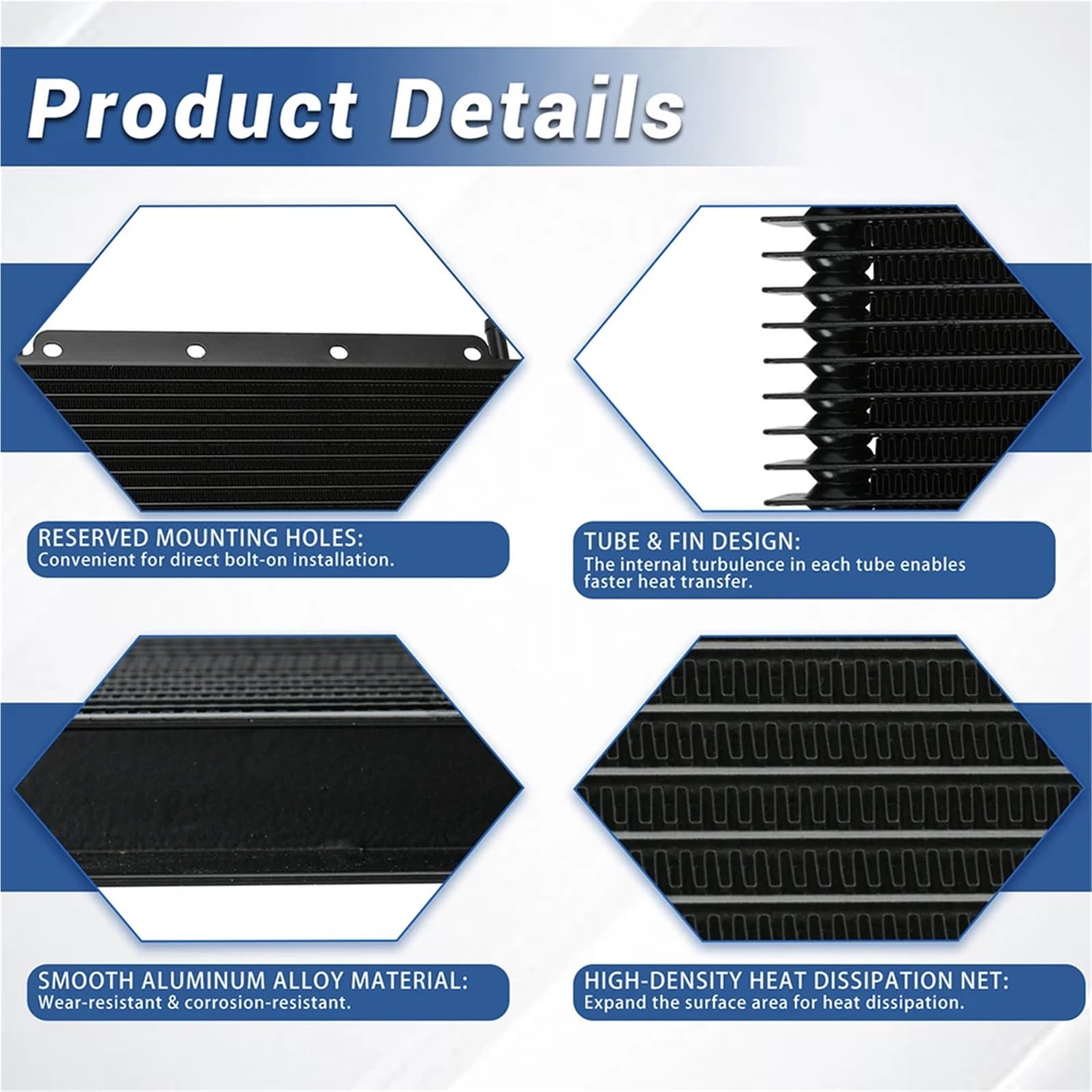 Enfriador de aceite de transmisión automática universal de 14 filas. Radiador de aluminio refrigerado por aceite. Radiador Enfriador de Aceite(32ROWS)