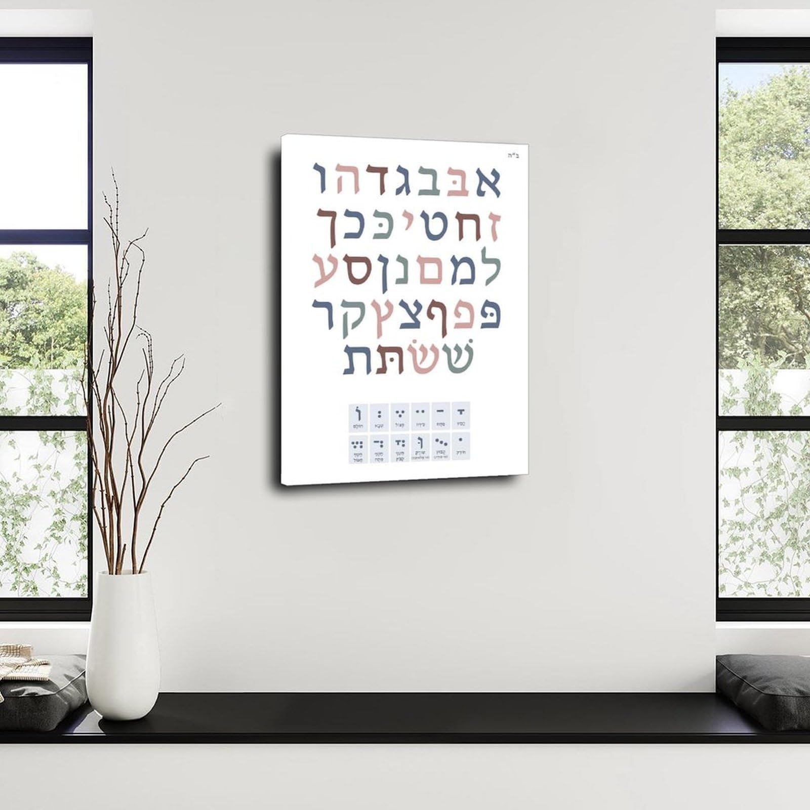 Hebrew Alphabet Chart Chart, Hebrew Alphabet Poster, Aleph Bet Poster ...