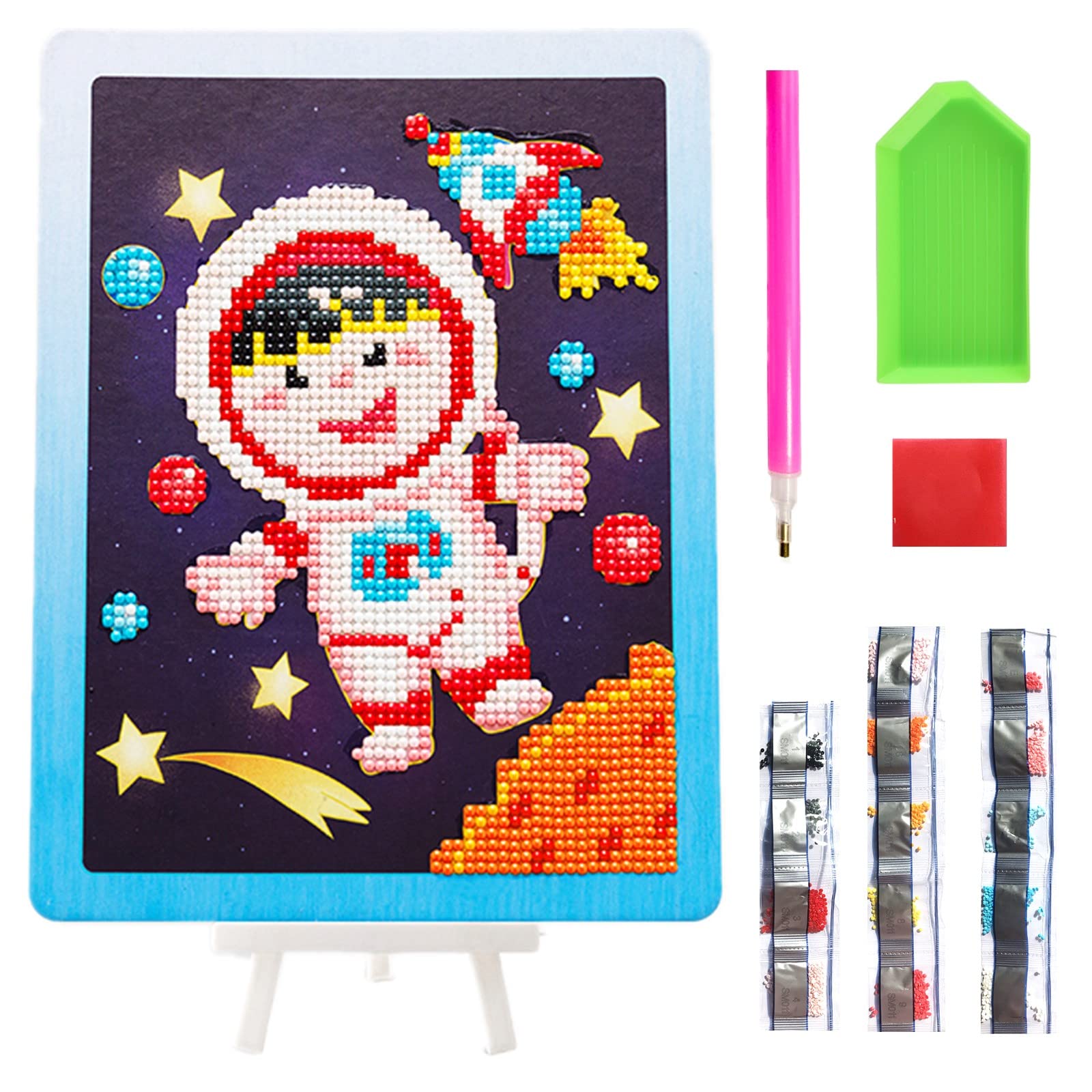 NASHRIODIY 5D Diamond Art Kit, Round Diamonds, Painting by Numbers for Beginners, Arts and Crafts for Home Decor, Children's Gifts, Parent-child Activity Supplies, Small Diamond Painting 20x15cm.