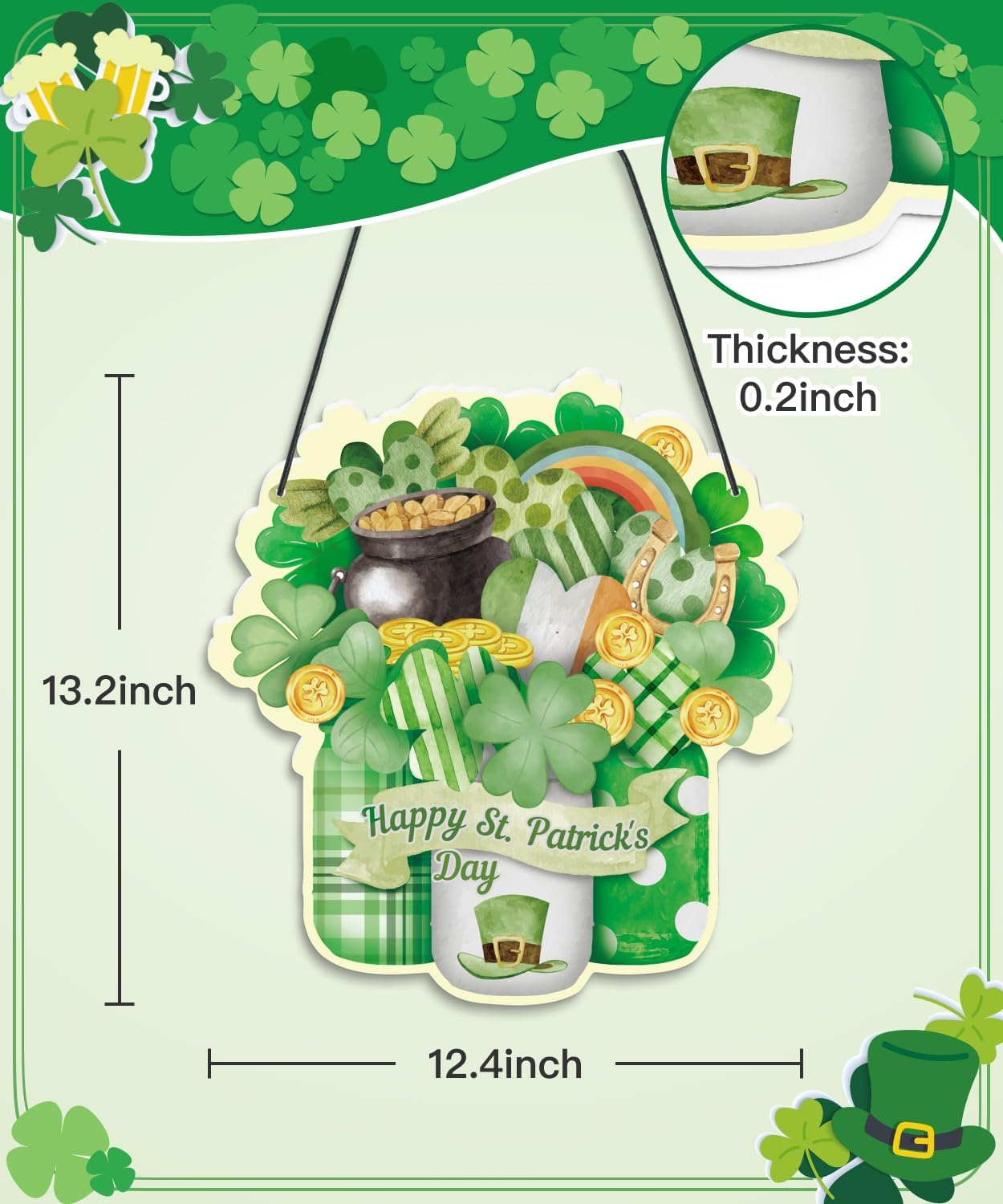 Condition photo showing New/Like New for putuo decor happy valentine's day door sign double sided st. patrick's day hanging wreath reversible welcome door wreath for porch farmhouse valentine wall front door red