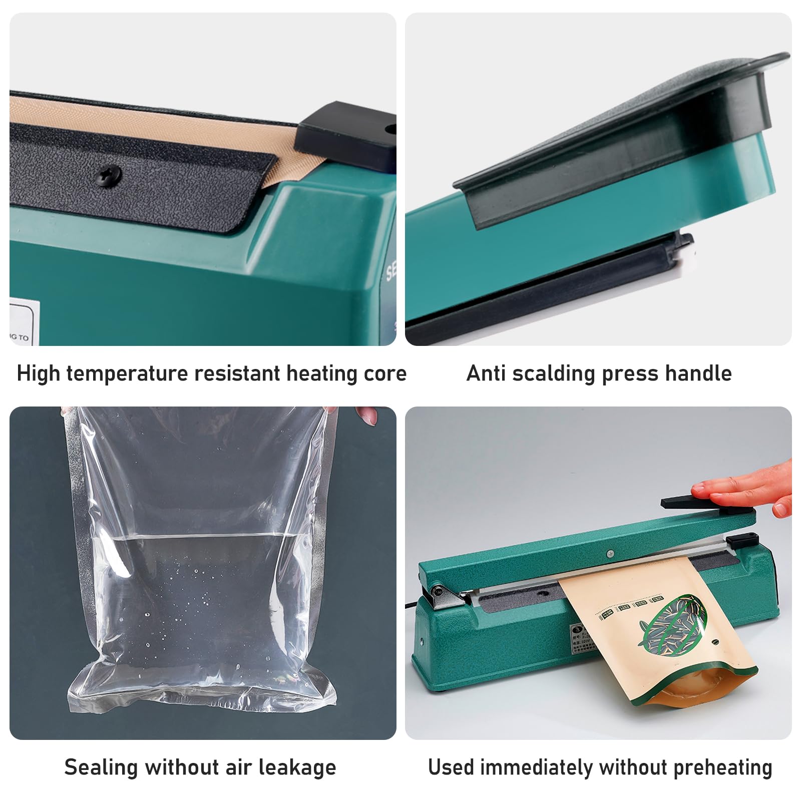 Sellador Térmico 200mm, Selladora Bolsas de Plastico, Sellador de Bolsas, Termoselladora, Selladora Térmica Profesional Manual Máquina Selladora de Bolsas para Sellado de Bolsas Máquina de Envoltura