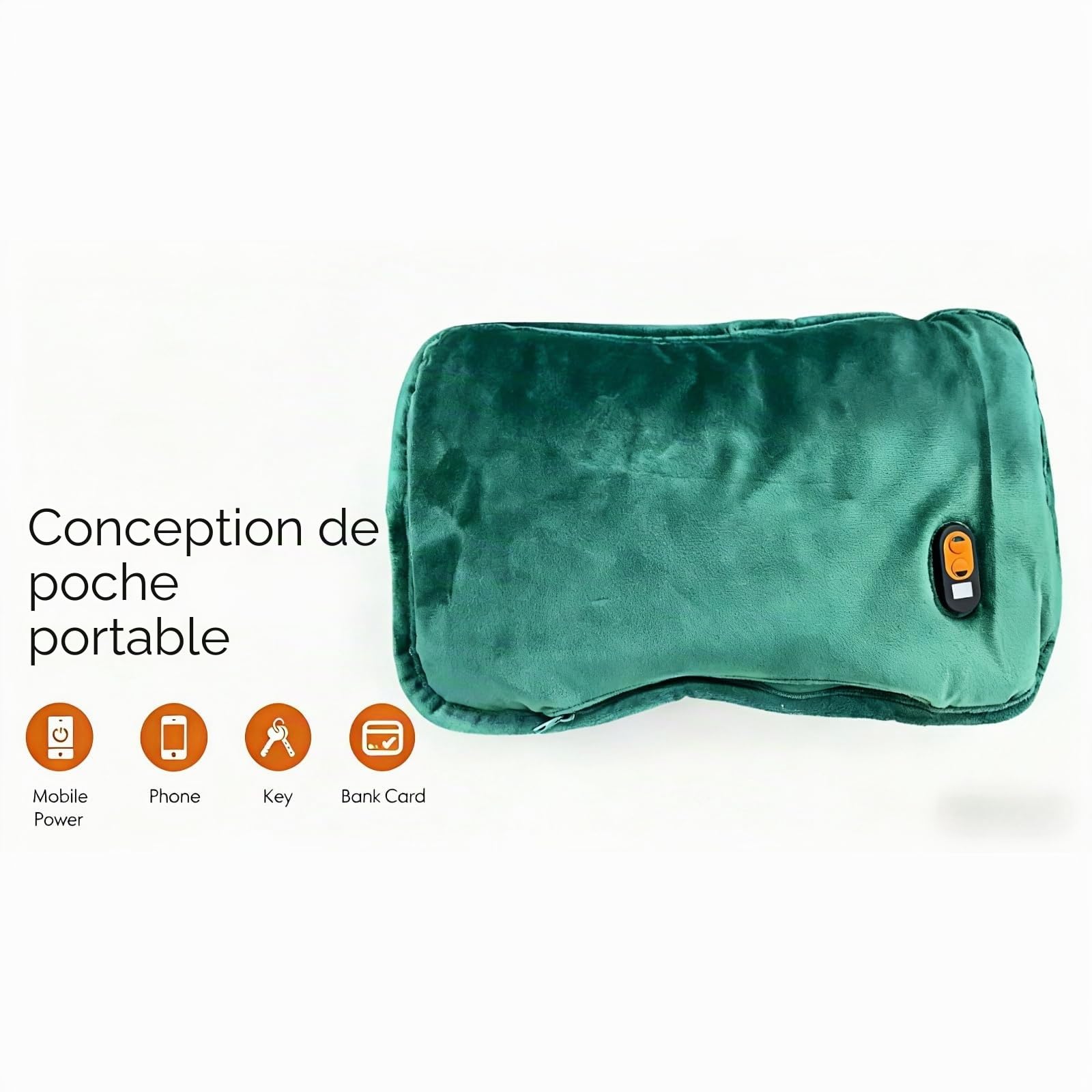 Chauffe Main Furnace avec 10000mAh Batterie | Graphène, Peluche douce et 3 réglages de chaleur. Idéal pour sports d'hiver, camping et cadeaux