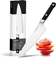 Vista 11 de Misen - Cuchillo utilitario de 5.5 pulgadas – Acero inoxidable AUS-10 japonés de alto carbono – Hoja híbrida alemana y japonesa – Cuchillo de cocina