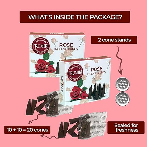 Miniatura 2 de Conos de incienso de rosas  Total de 20 conos de incienso  Paquete doble de 10 conos de insencia  Conos de incienso perfumados  aromas de incienso