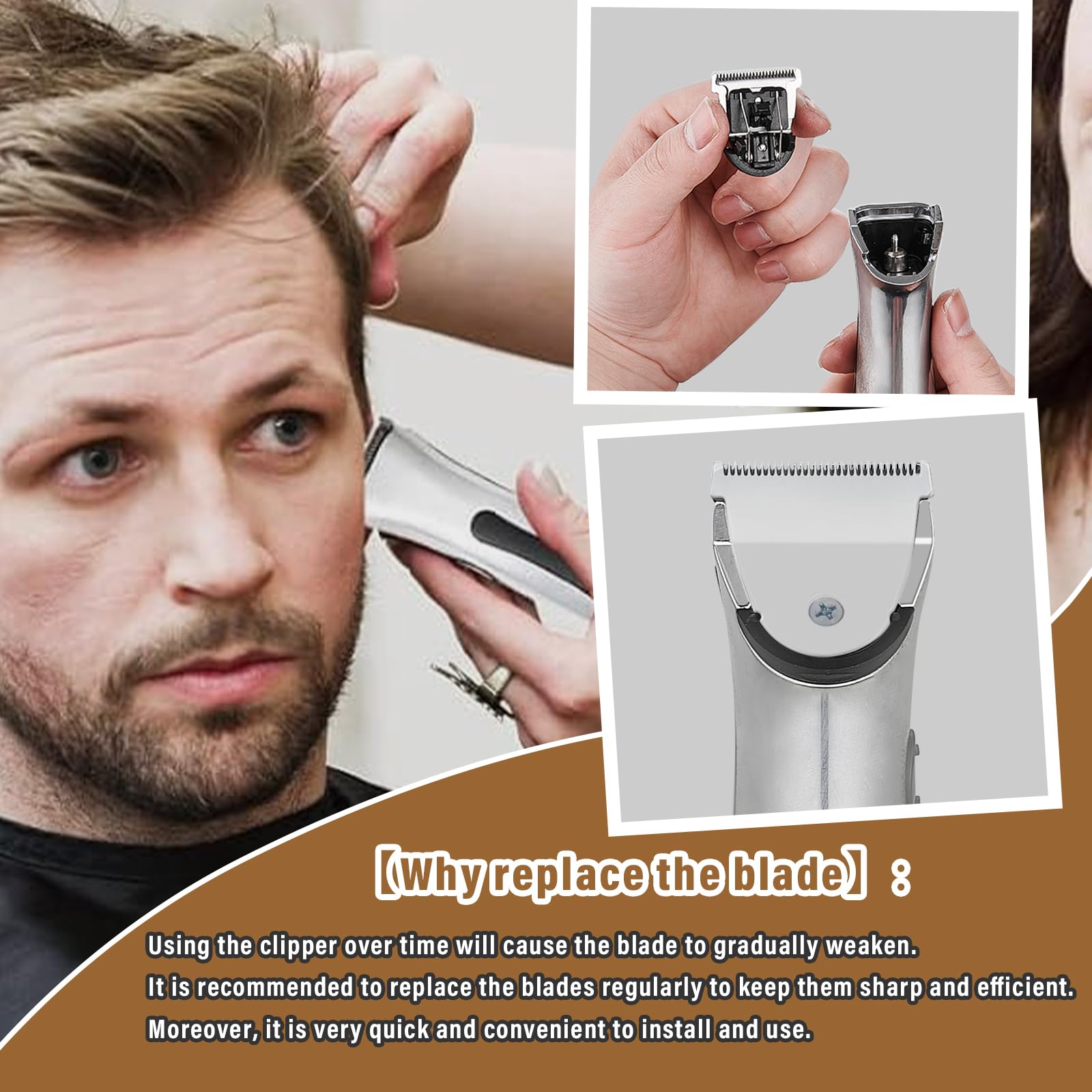 Lama di Sostituzione Professionale 2111 compatibile con Wahl 8841/8143/8700 - Parte per Taglia Capelli, Certificata (3 Unità)