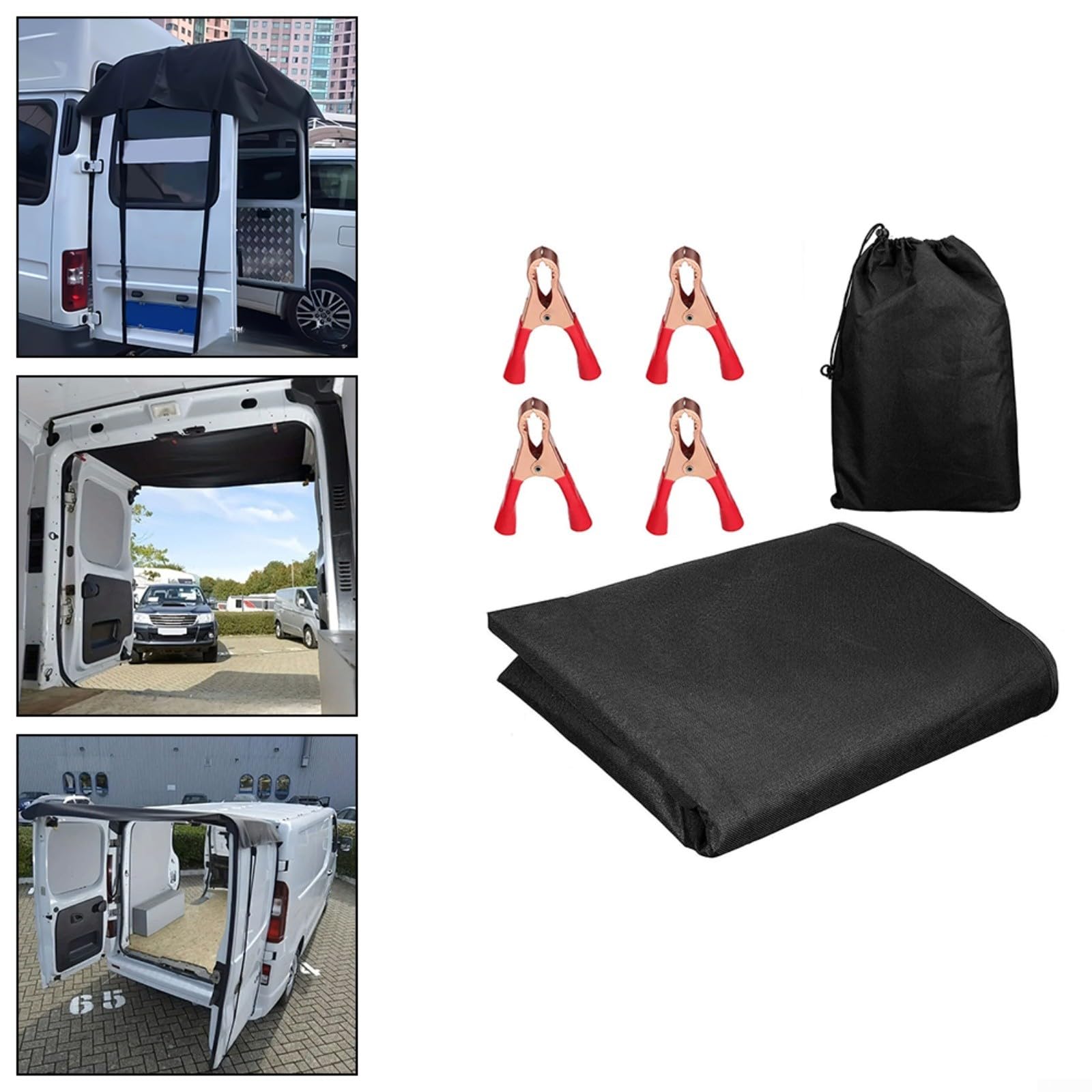 Scheunentor-Markise für Lieferwagen, schwarze Hecktür-Überdachung, passend für Nissan NV200, maßgeschneidert, für Mercedes Sprinter, für Ford für 