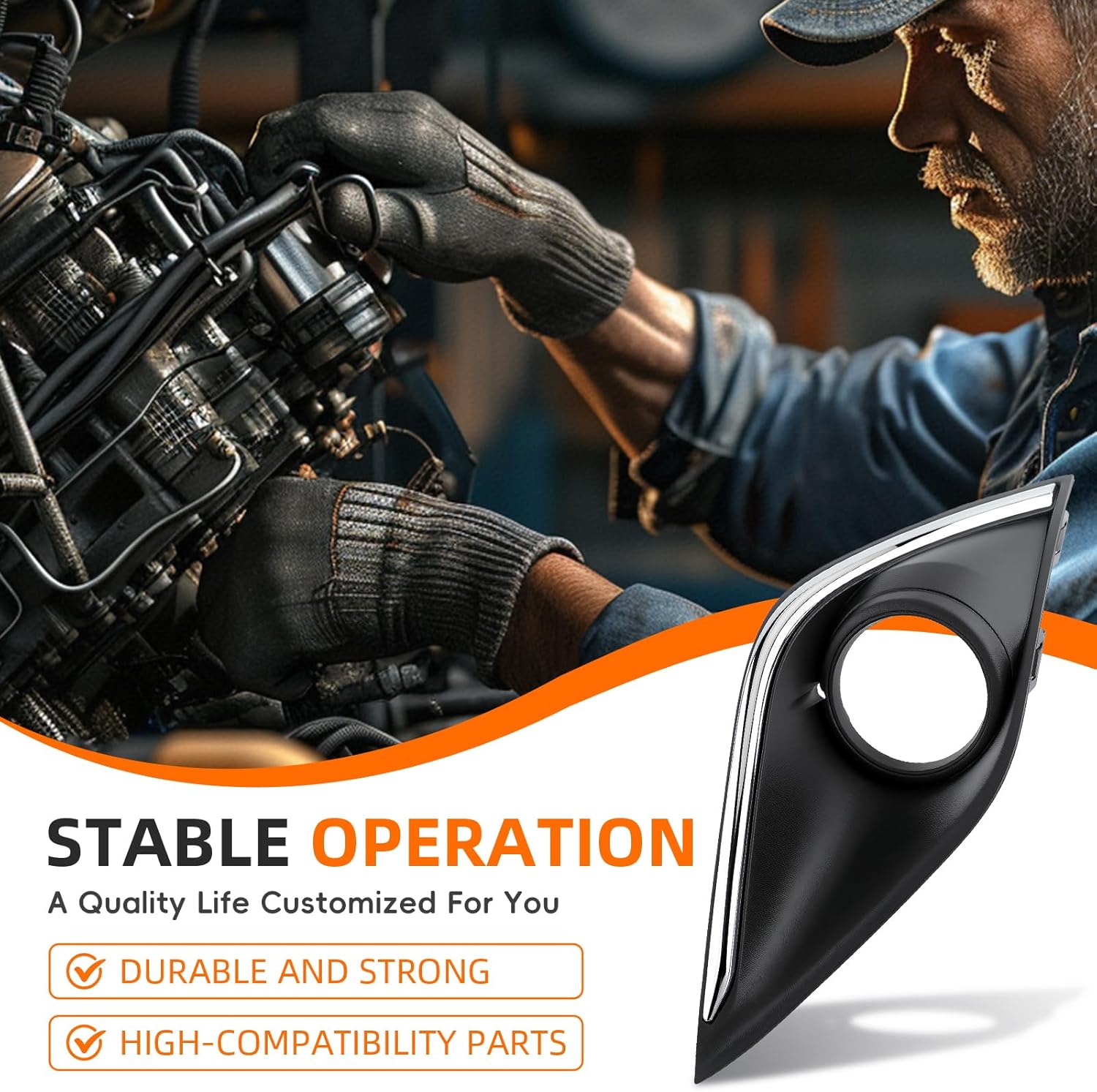 GoaMotors 6400G481 Front Left Driver Side Fog Light Chrome Cover Fit for Mitsubishi Outlander 2016-2019