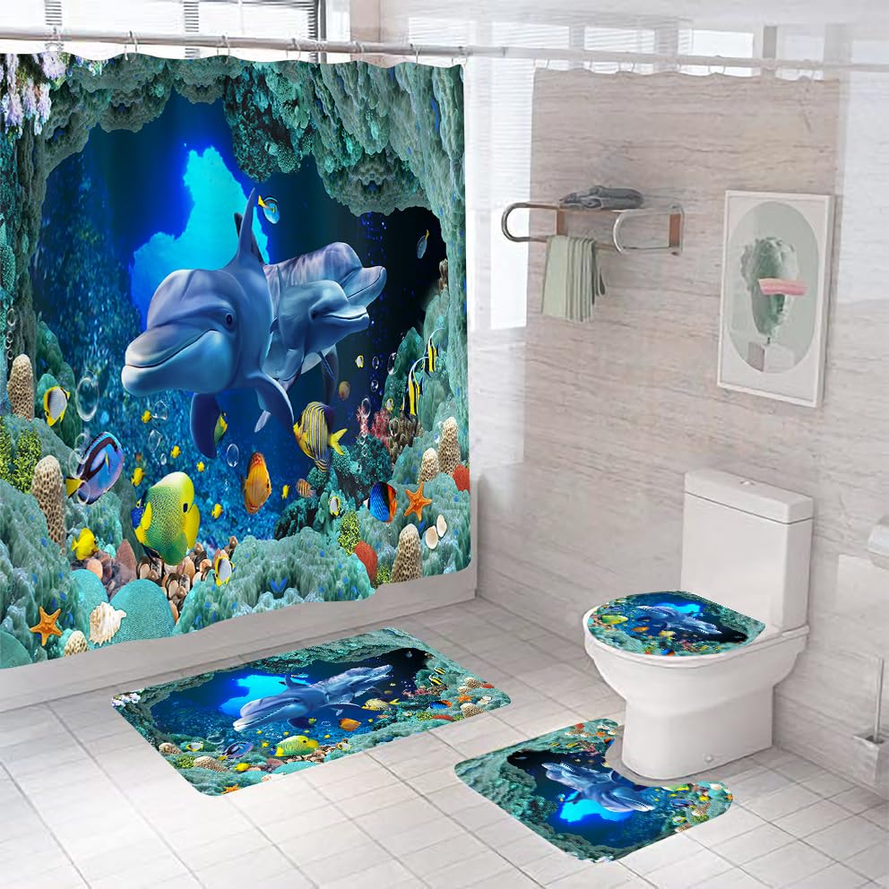 Tapis de douche 45x75cm et contour WC en microfibre motif feuilles tropicales