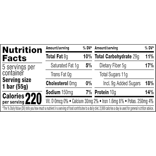 Miniatura 12 de RXBAR A.M. Barras de proteínas, aperitivos sin gluten, aperitivos de desayuno, arándano, caja de 9.7 onzas (5 barras)