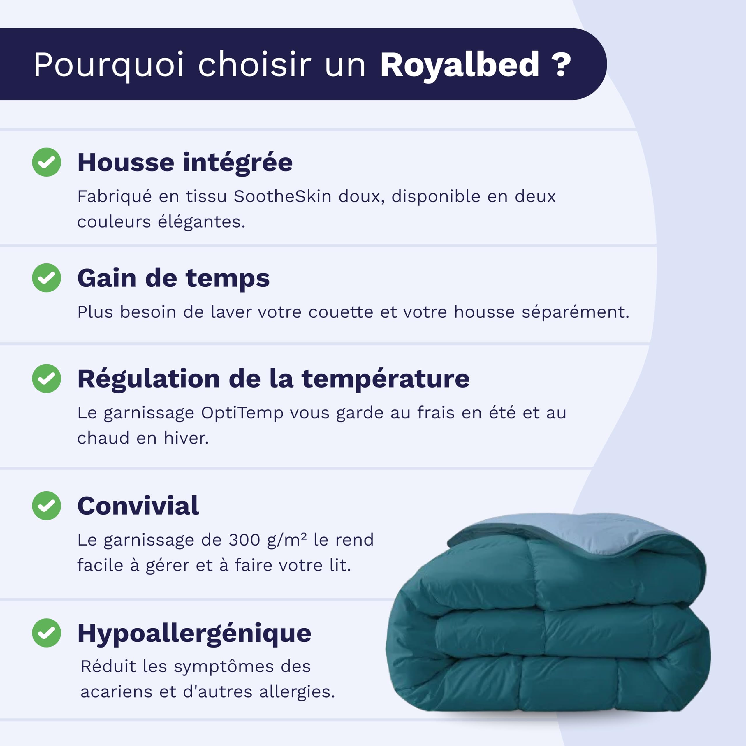 Zelesta Royalbed Couette 4 Saisons Sans Housse - Linge de Lit Hiver et Été Chaude - Lavable (Lila & Sand Beach, 240x200cm)
