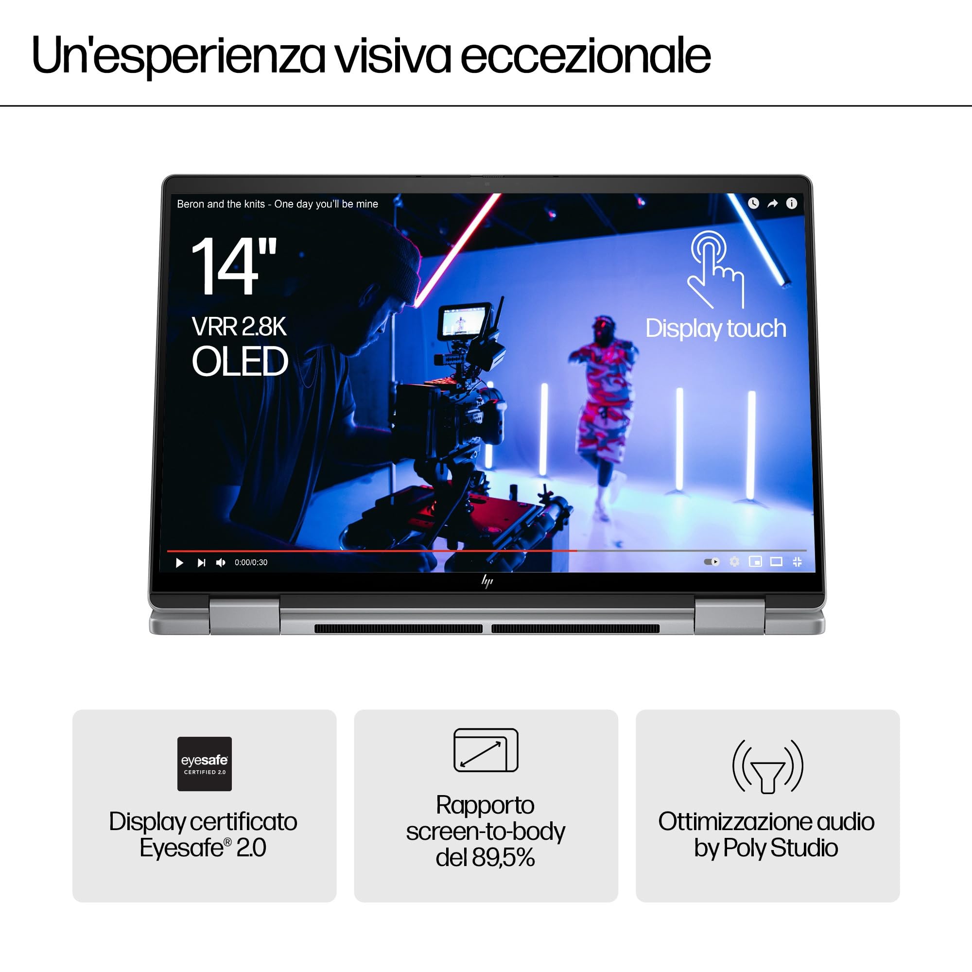 HP Envy X360 14-fc0002sl, Intel Core Ultra 7-155H, Intel Evo Edition, AI, RAM 32GB, SSD 1TB, Display Touch 14” OLED 3K 400 Nits VRR 120Hz, Poly Studio Cam TNR, Windows 11, Blu