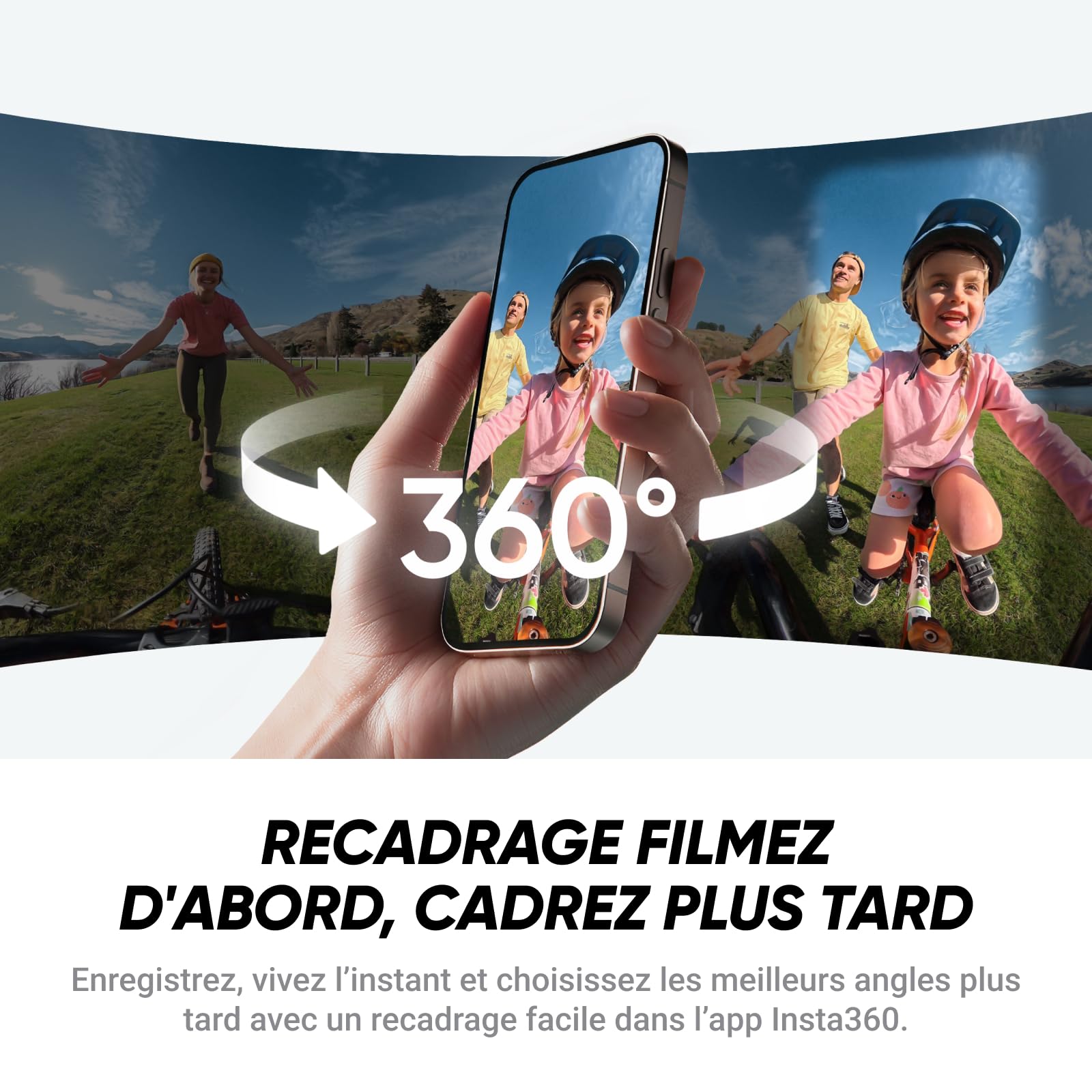 Insta360 X4 Air Pack démarrage Noir Graphite - Caméra 360 8K, Appareil Photo vidéo étanche léger 165g, Perche à Selfie Invisible, objectifs remplaçables, Pare-Vent, dashcam pour vlog, Moto